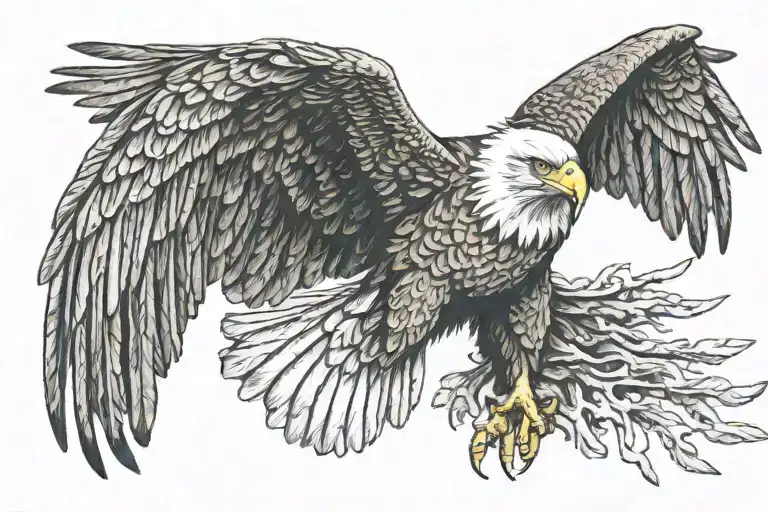 Eagle Landing Open Wings