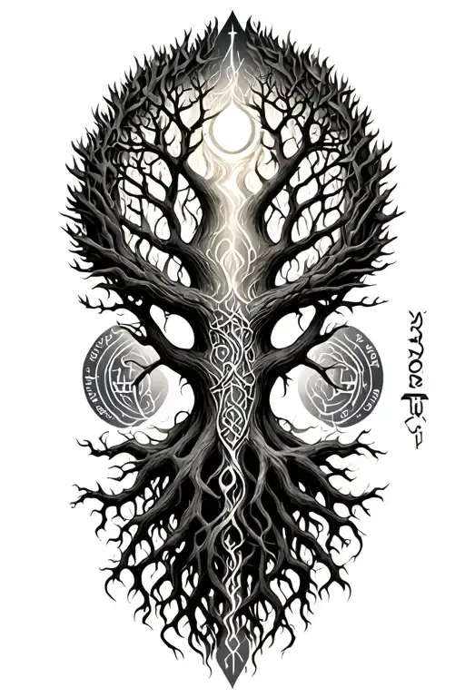 Yggdrasil With Norse Runes