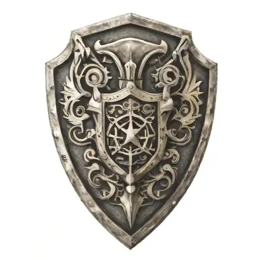 Mechanics Shield Adorned With Intricate