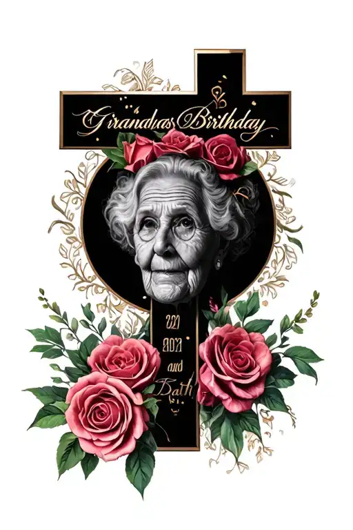 Cross Grandmas Birthday On It And Death Date