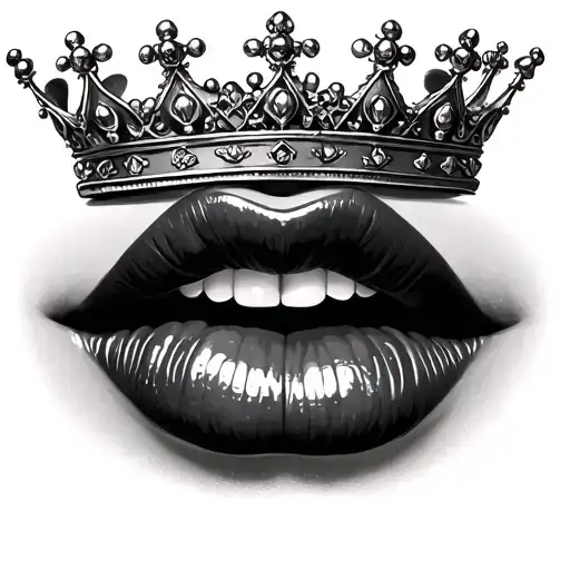 King Queen Crown Kiss Lips