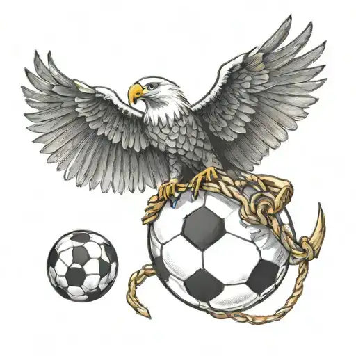 Soccer Ball With Anchor Through It With An Eagle On Top Of Anchor