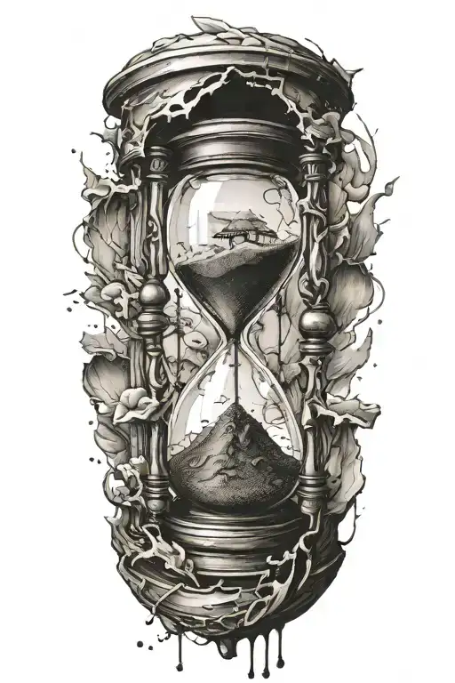 Hourglass Broken At The Bottom