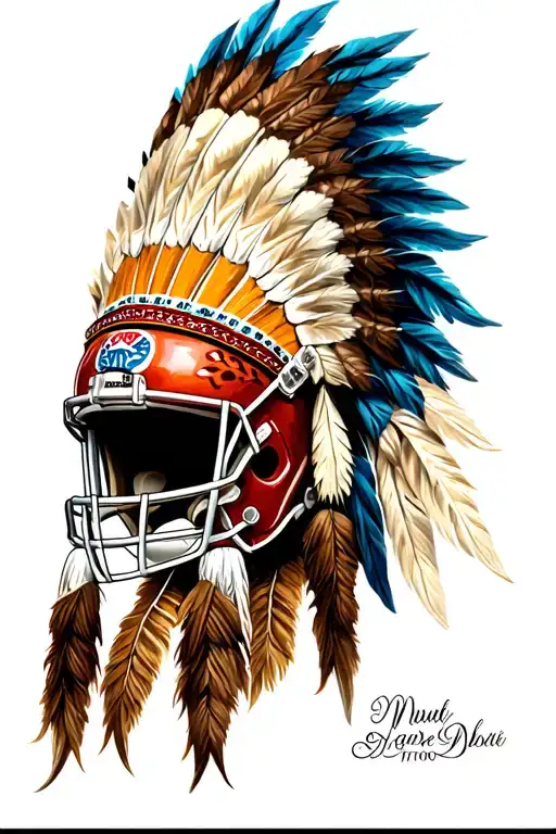 Indian Headdress Football Helmet