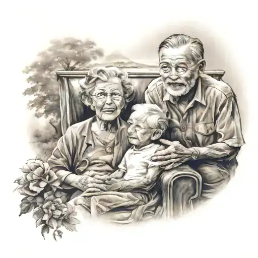 A Portrait Of Your Parents Surrounded By Their Favorite Relaxing Spots