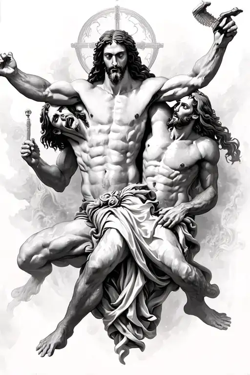 Demons Fighting Jesus Christ
