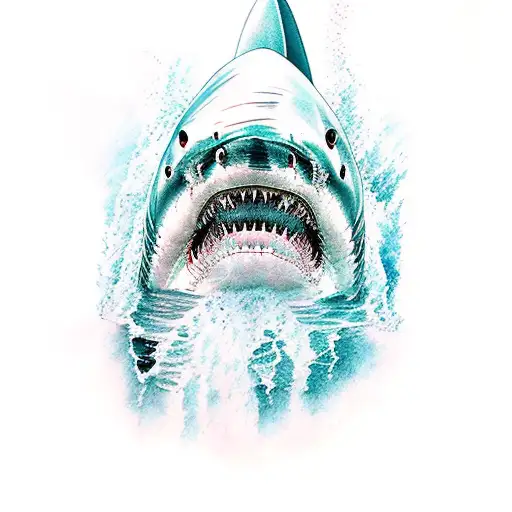 Great White Shark With Begal Shark