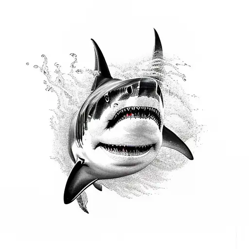 Great White Shark With Begal Shark