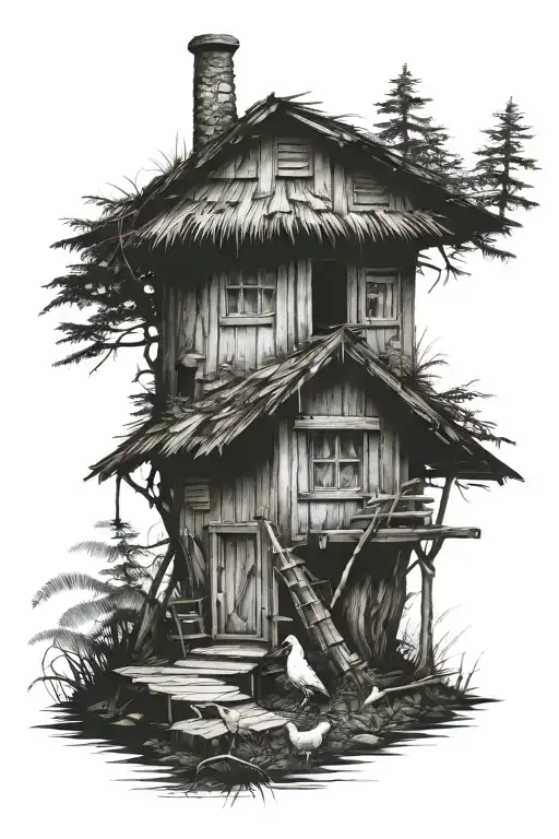 Hut On Chicken Legs In The Forest