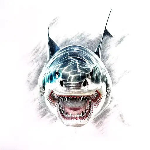 Great White Shark With Begal Tiger