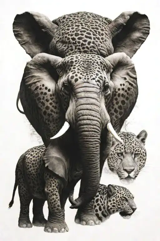 Elephant And Jaguar