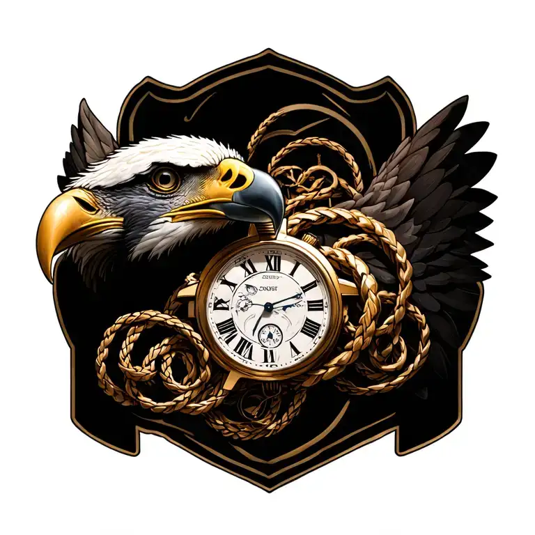 Eagle Gusset Watch Channel And Intertwined Clef