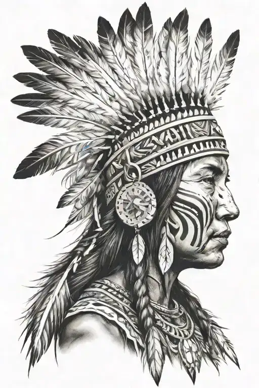 Native American Woman With Fire