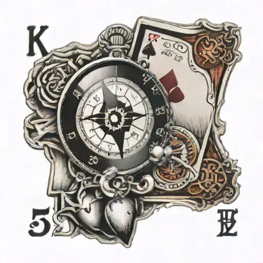 A Joker Card With A Pocket Compass Inside That Points To The East