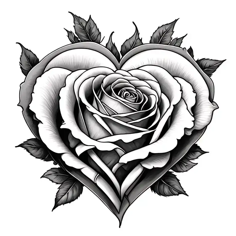 Rose Intertwined Hearts