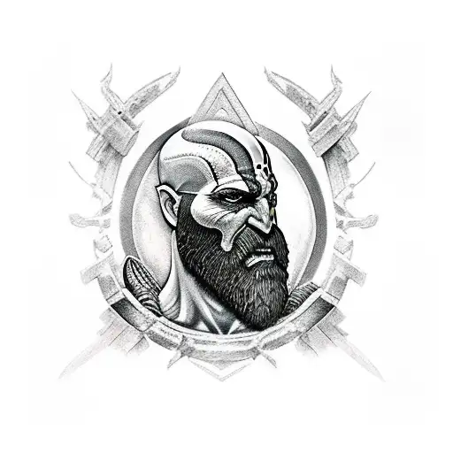 God Of War Kratos In Trash Polka And Realism Stly