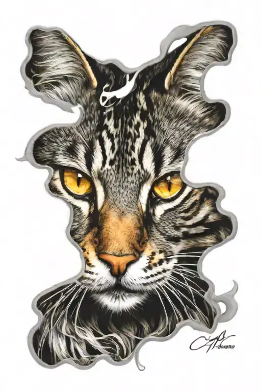 A Long-haired Tabby Cat With Honey-coloured Eyes And A Long Whisker