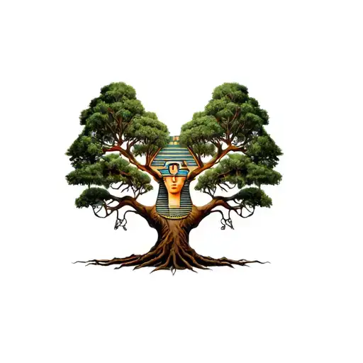 Tree With Dna With Egyptia Mythology Of Rebirt And Eternity And My Three Sons