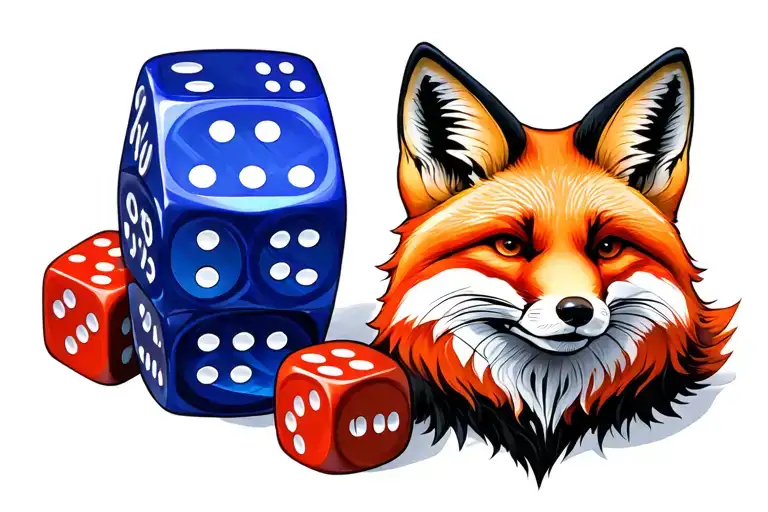 Fox And Dice 6 And 20 Sided Dice