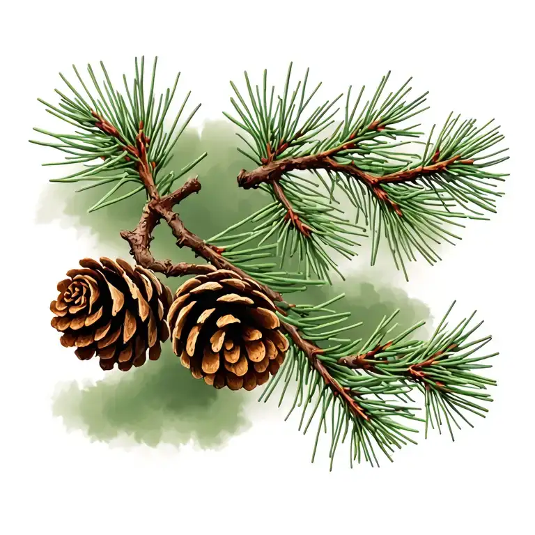 Pine Branch With Pinecone
