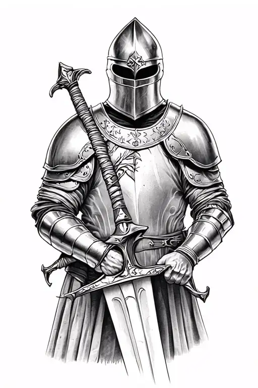 Knight Holding A Sword