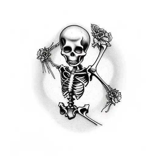 Hourglass With Skeleton Hands Holding