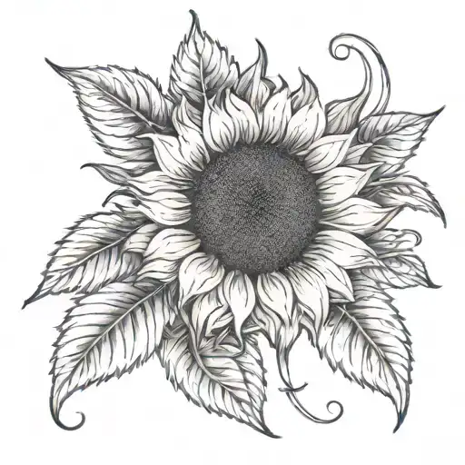 A Simple Sunflower Tattoo With A Hidden Musical Element