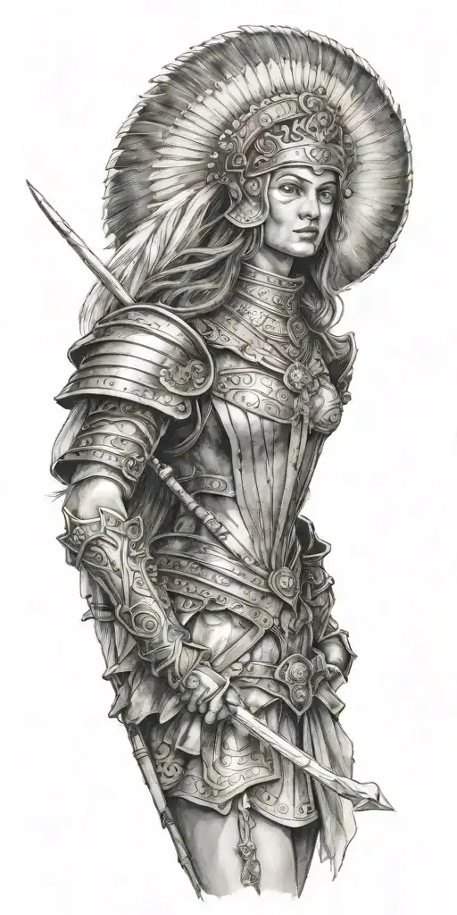 Renaissance Woman Warrior With A Spear