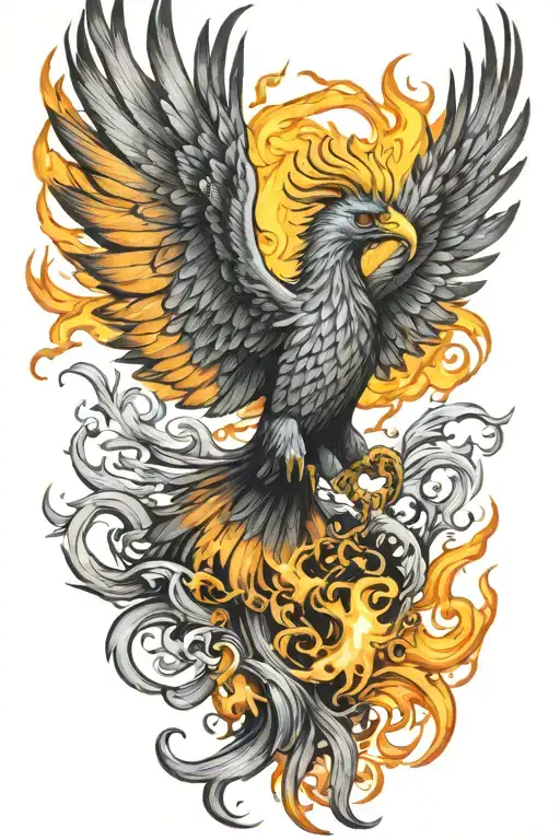 Color Phoenix Rising From The Ashes