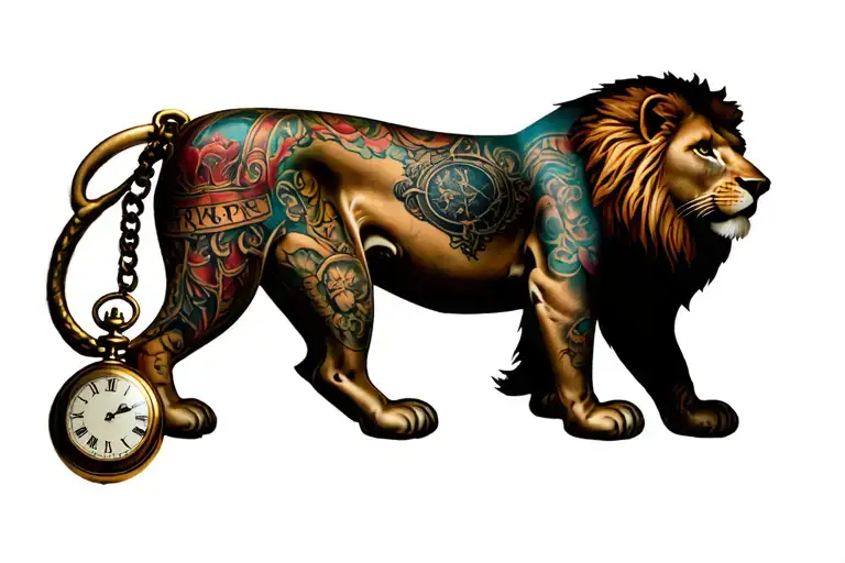 Lion With Pocket Watch Around Neck