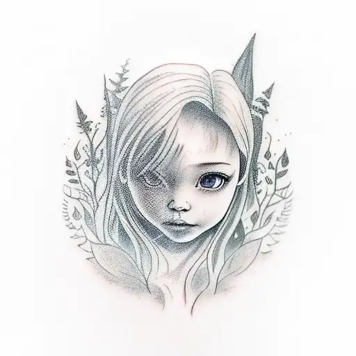Small Girl In A Fantasy Forest