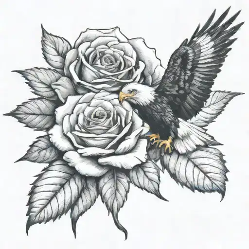 Rose And Eagle Head Surrounded