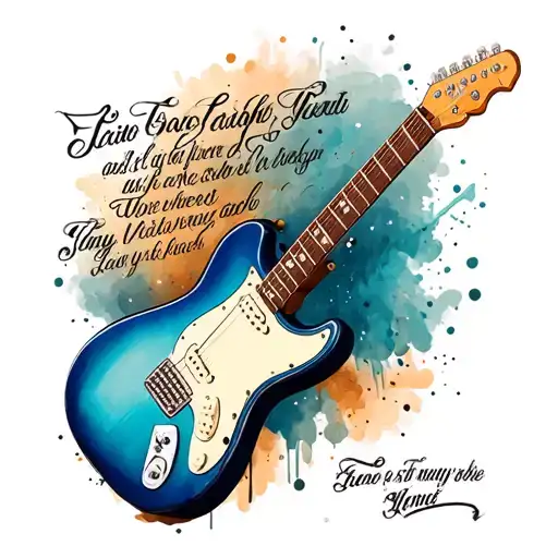 Zach Bryan Lyrics With A Guitar Next To It