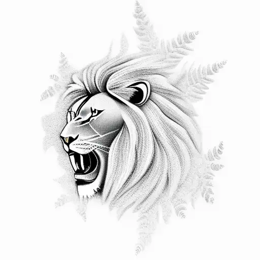 Warrior Lion With Lebanese Tree