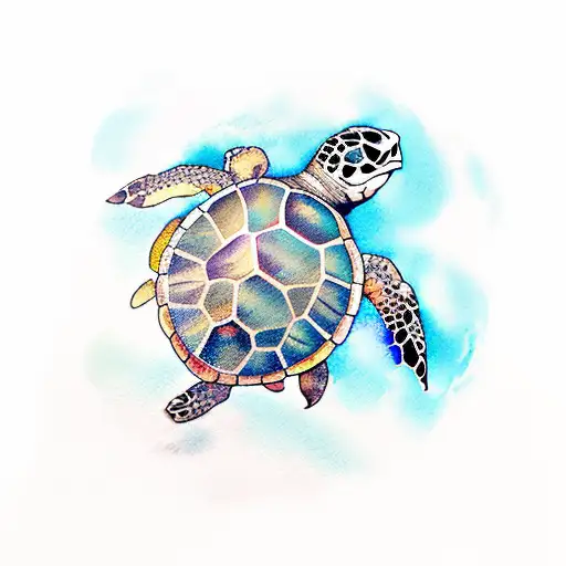 Sea Turtle Cute Watercolor