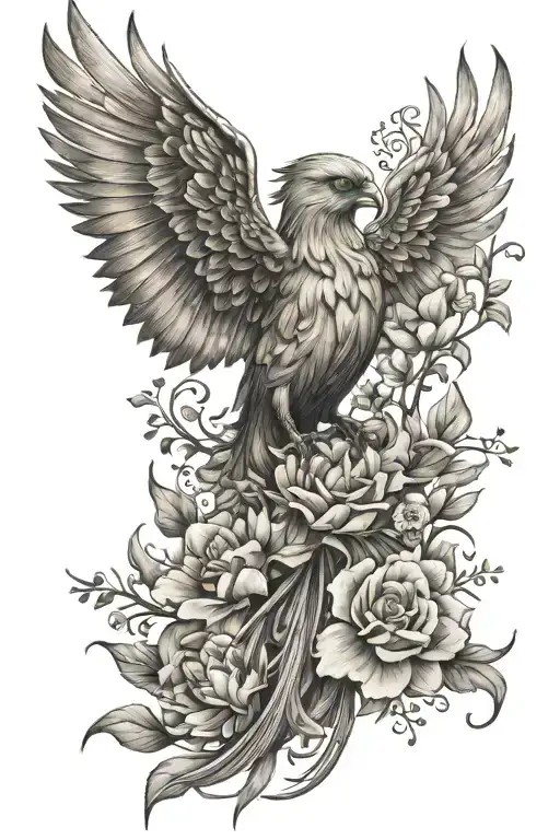 Phoenix With Flowrs