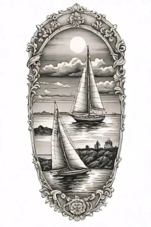 Cape Cod Sea Shore Sailboat