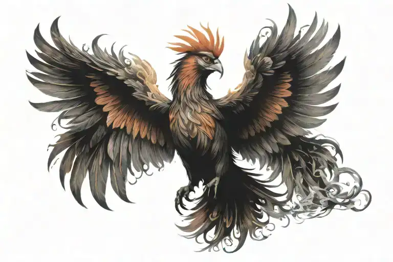 Phoenix Rising Into Space