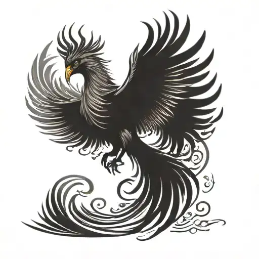 Phoenix Tattoo For Man Covering Half Of Back Of Body