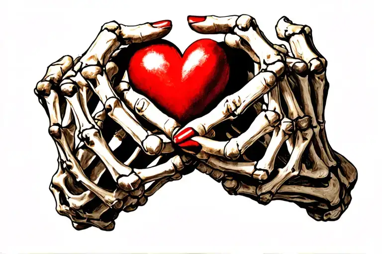 Skeleton Hands Holding A Heart