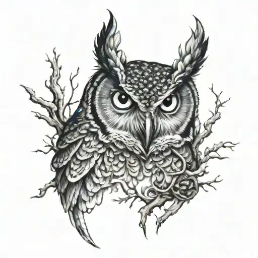 Horror Inspired Owl Realism