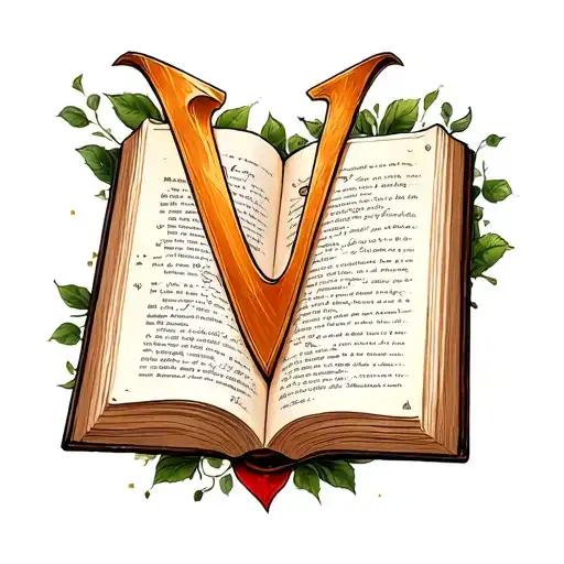 The Letter V And An Ancient Book