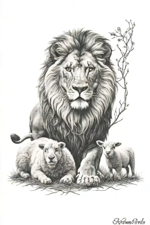 Lion Guarding Sheep
