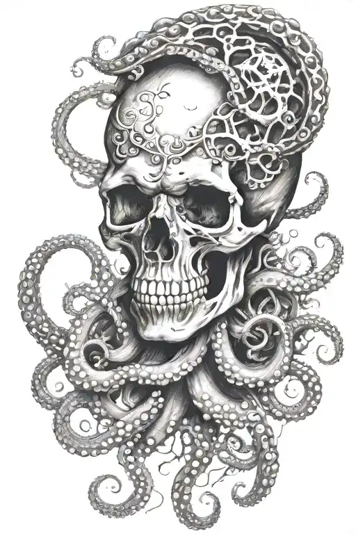 Octopus And Skull