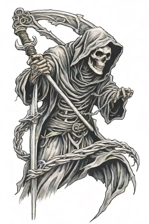 Grim Reaper Holding A Scythe