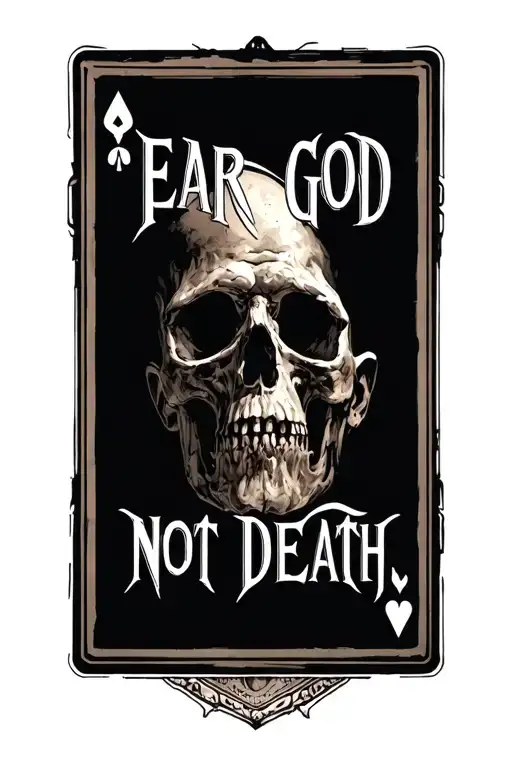 Full House Of Cards With Lettering Saying Fear God Not Death