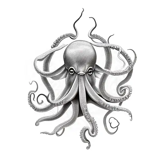 Realistic Dark Octopus