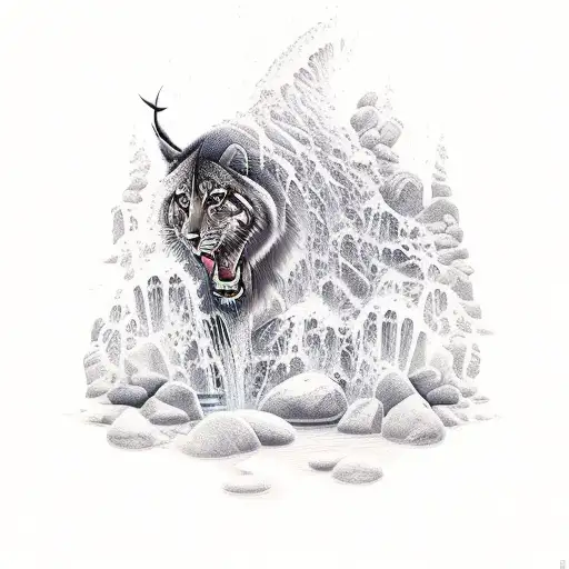 Floating Waterfall With Wildlife