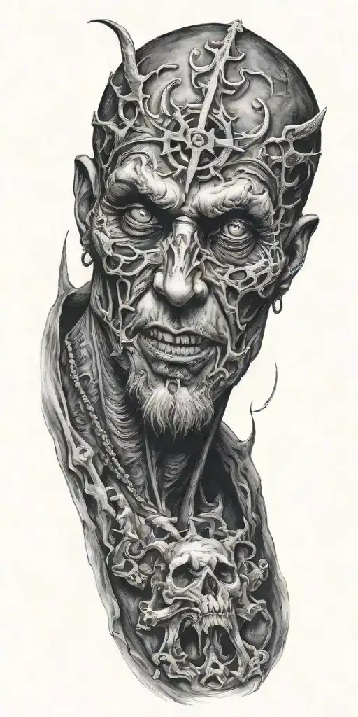 A Satanic Creature In An Catholic Artstyle