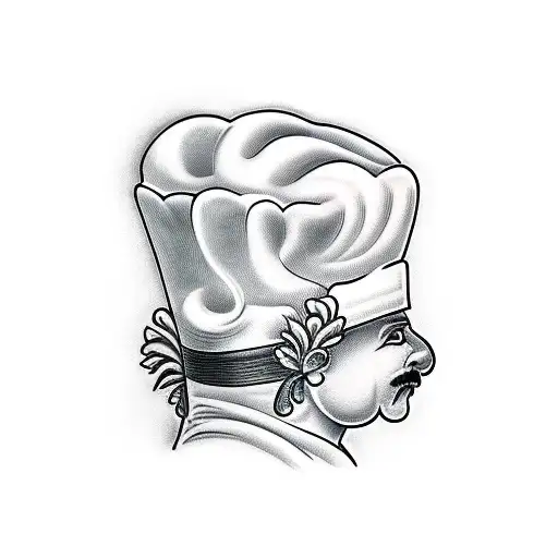 Chef Hat With Knife And Vegetables